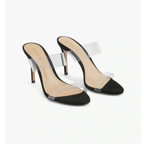 SCHUTZ Shoes - Ariella Heel in Black & Transparente
Schutz size 7